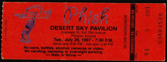 Phish Household appliance mashups from 1997 tickets, signed '96