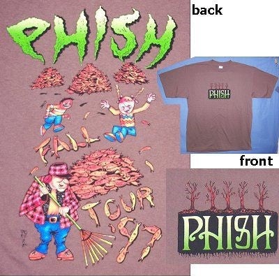 Phish Fall '97 Fish Leaves Shirt Back proof w/ crop marks