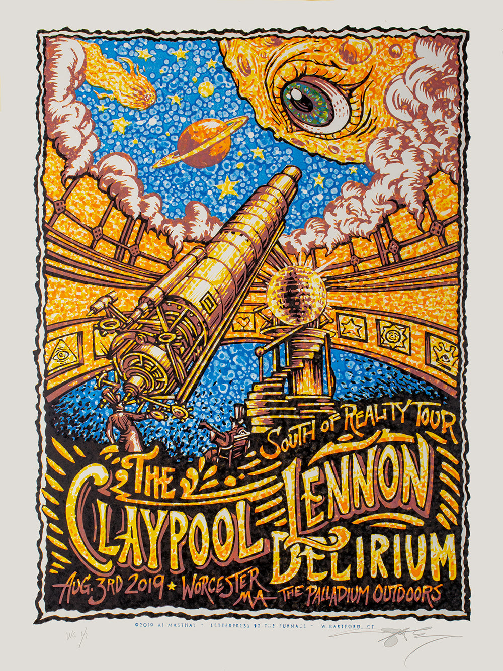 AJ Masthay "Claypool Lennon Delirium - Worcester, MA" Watercolor