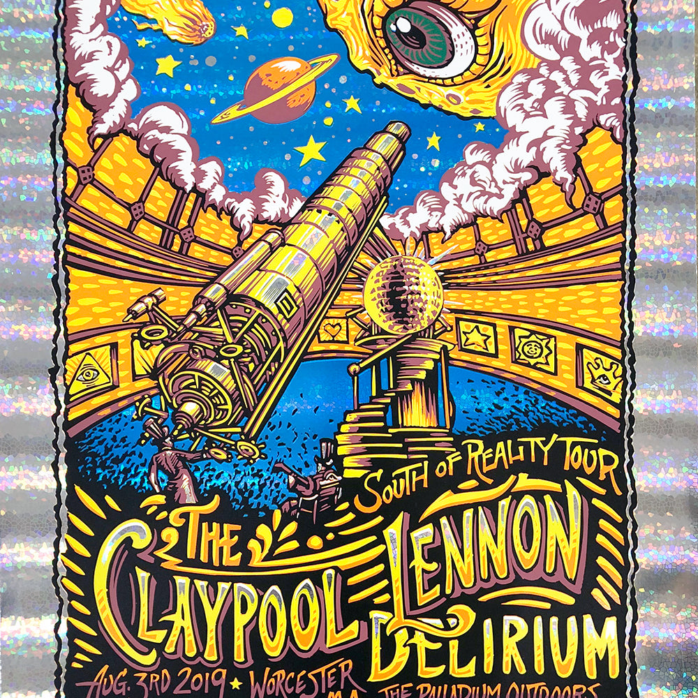 AJ Masthay "Claypool Lennon Delirium - Worcester, MA" Stained Glass Foil