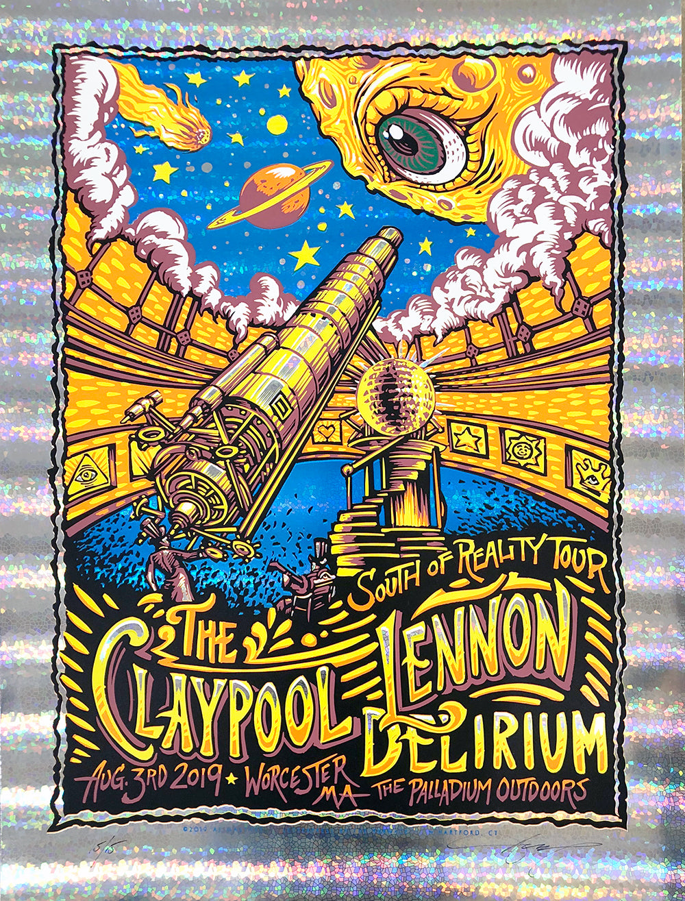 AJ Masthay "Claypool Lennon Delirium - Worcester, MA" Stained Glass Foil