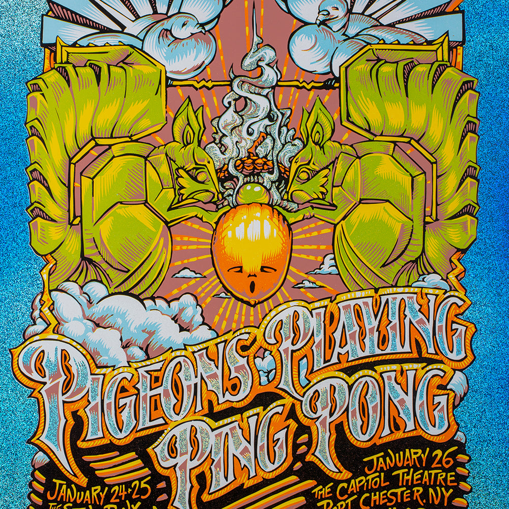 AJ Masthay "Pigeons Playing Ping Pong" Sparkle Foil