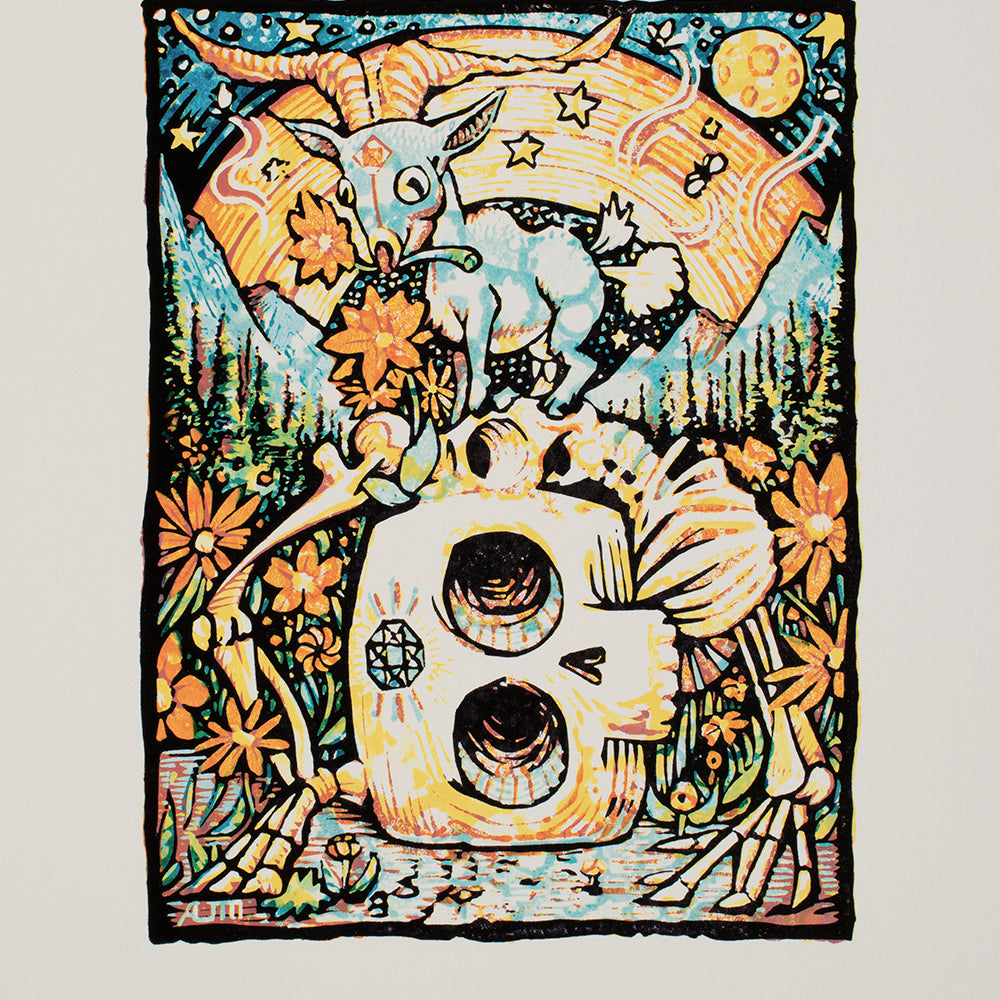 AJ Masthay "Goat Yoga" Watercolor