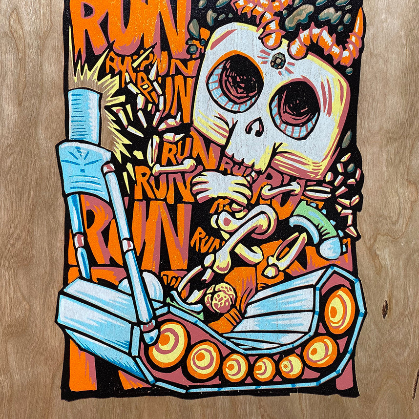 AJ Masthay "Why am I running?" Cherry Veneer Variant
