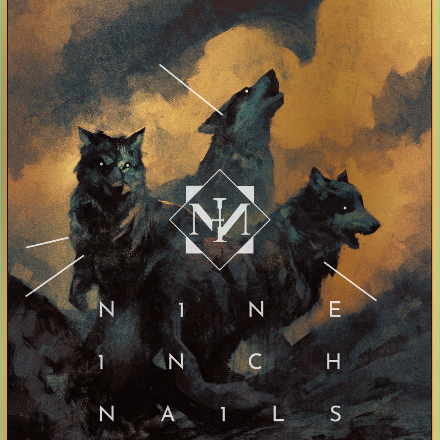 Karl Fitzgerald "Nine Inch Nails - Ascend Amphitheater" Gold Foil Variant