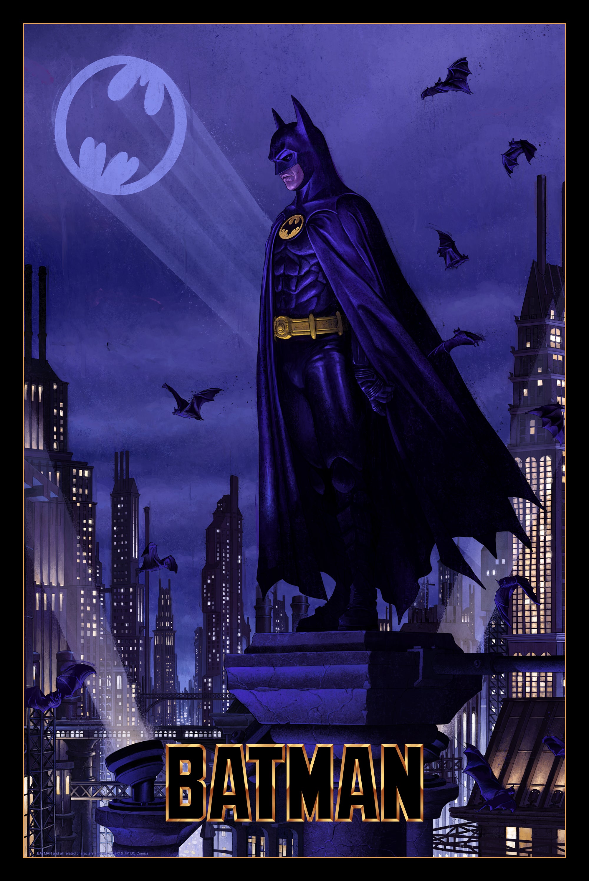 Batman 1989 Movie Poster Screen Art Print Bottleneck Gallery BNG fashion 2022 Mondo SDCC