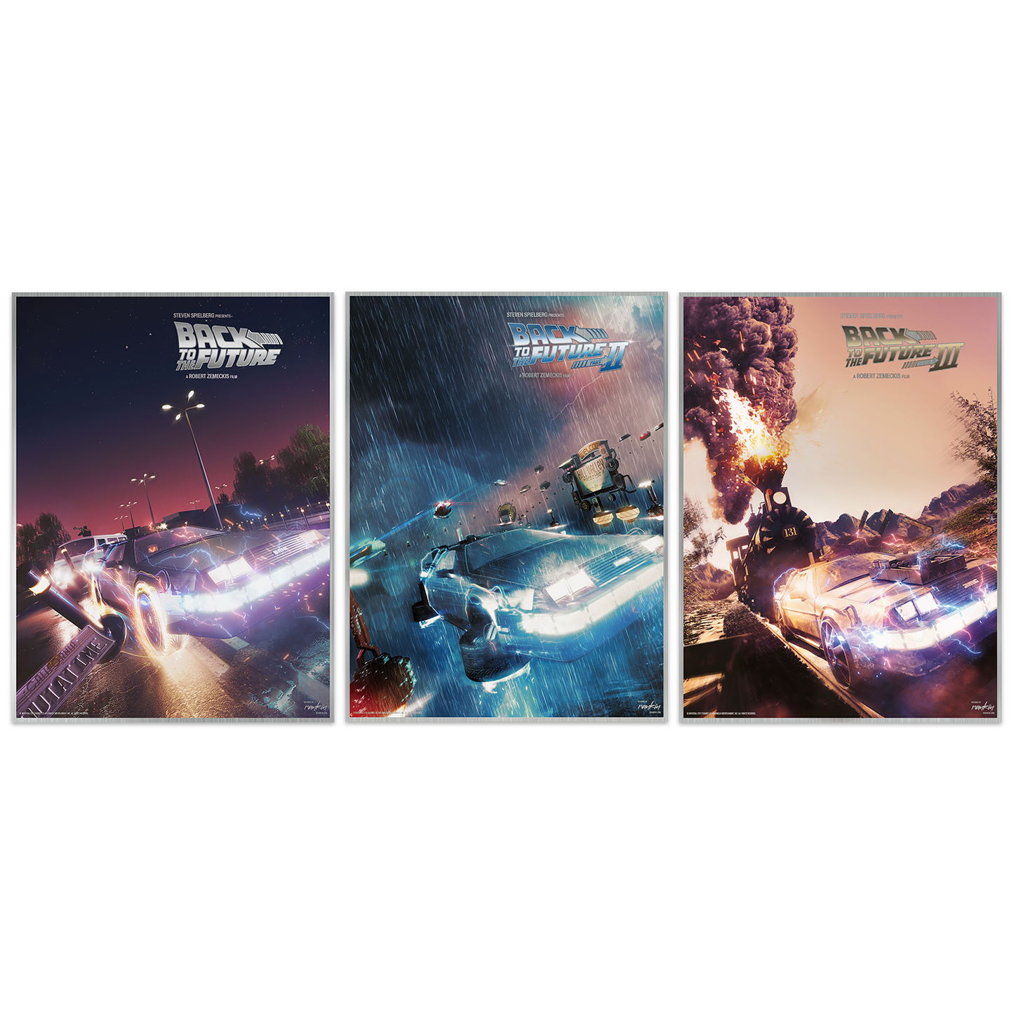 Oliver Rankin "Back to the Future: Trilogy" Aluminum Print SET (Arriving end of June-Shipping Beg of July)