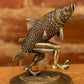 Jim Pollock "Walking Fish" Bronze Plated Antique Pewter Statue