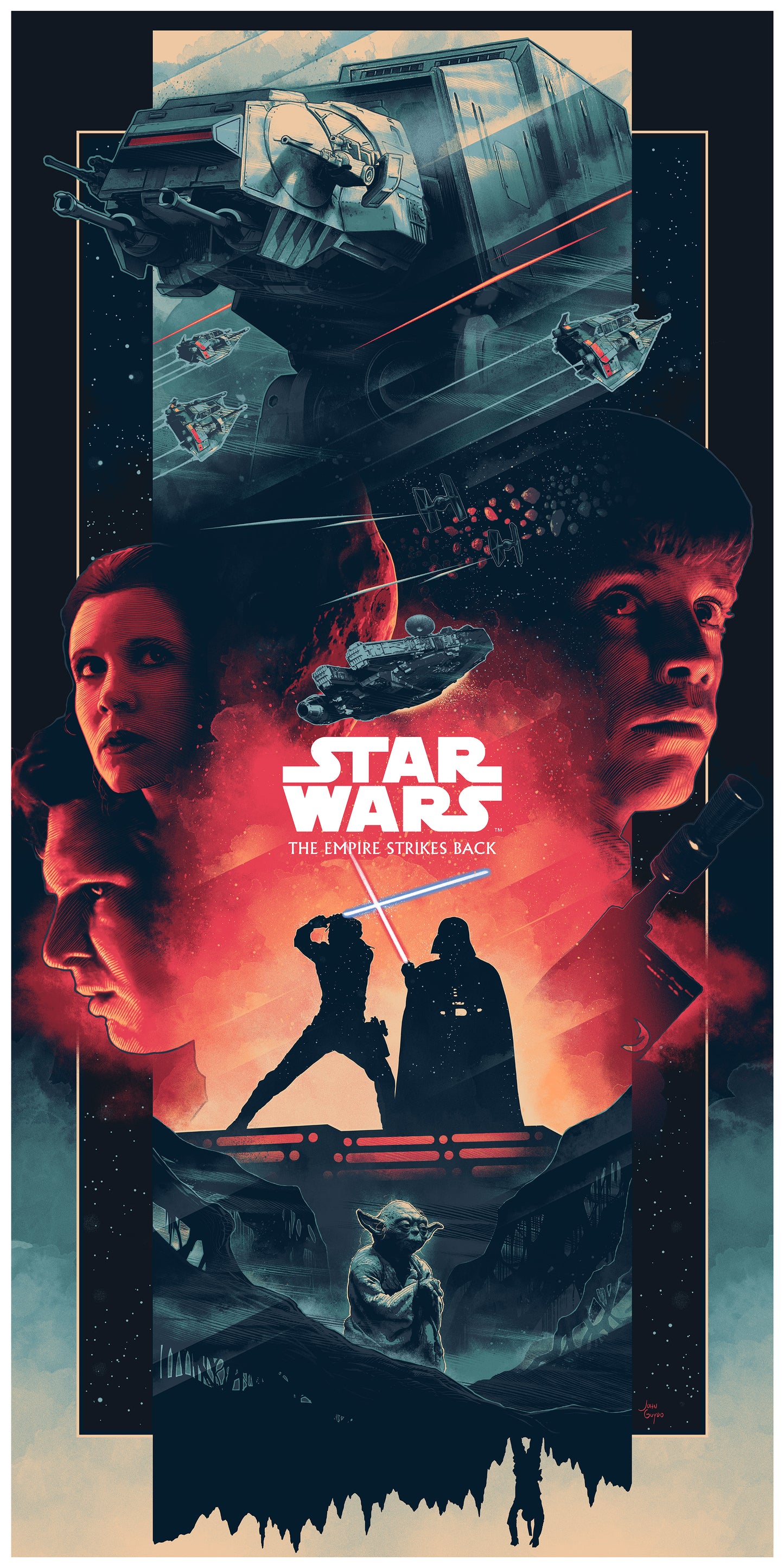 John Guydo "Original Star Wars Saga Triptych" Timed Edition SET