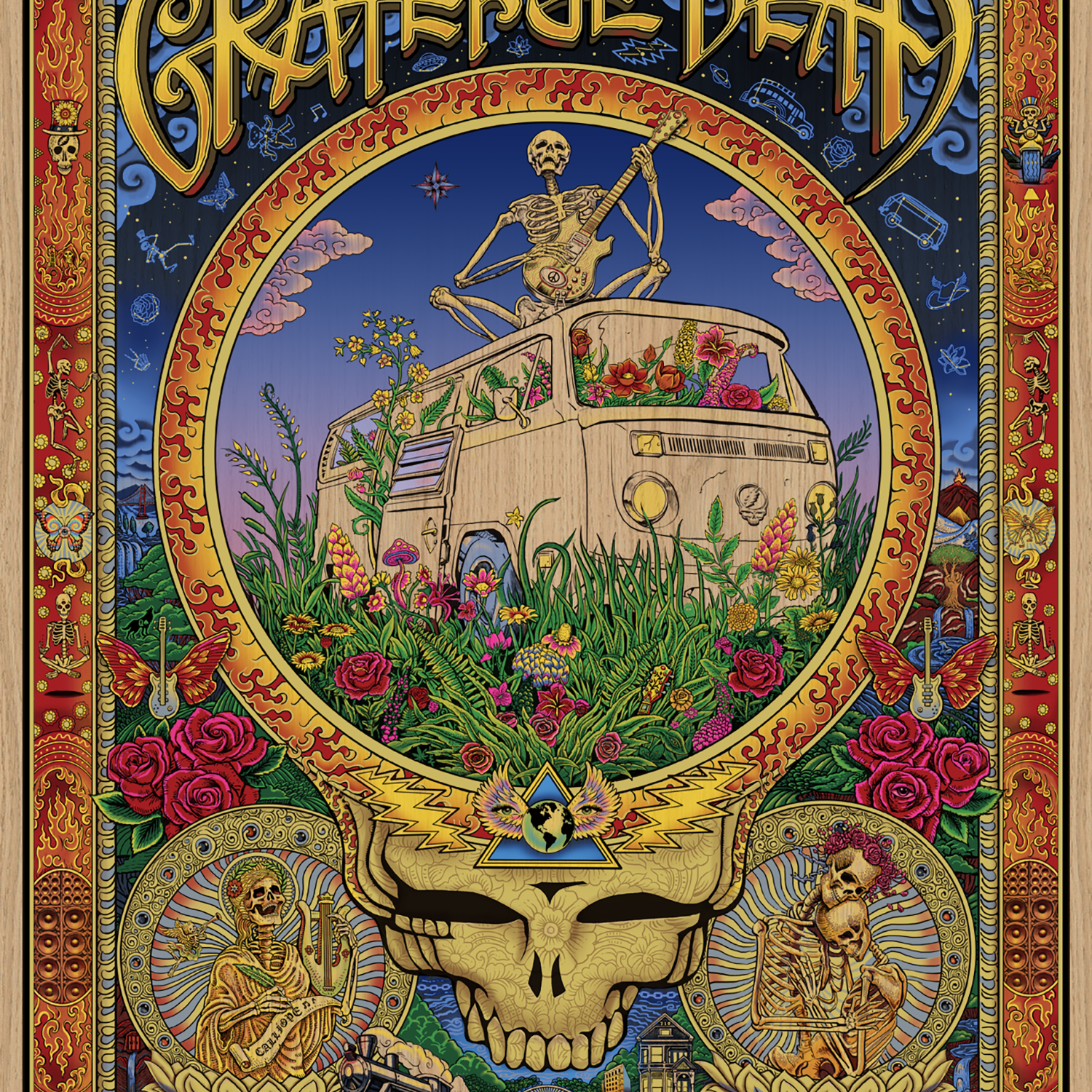 Emek "Grateful Dead" Wood Veneer Variant