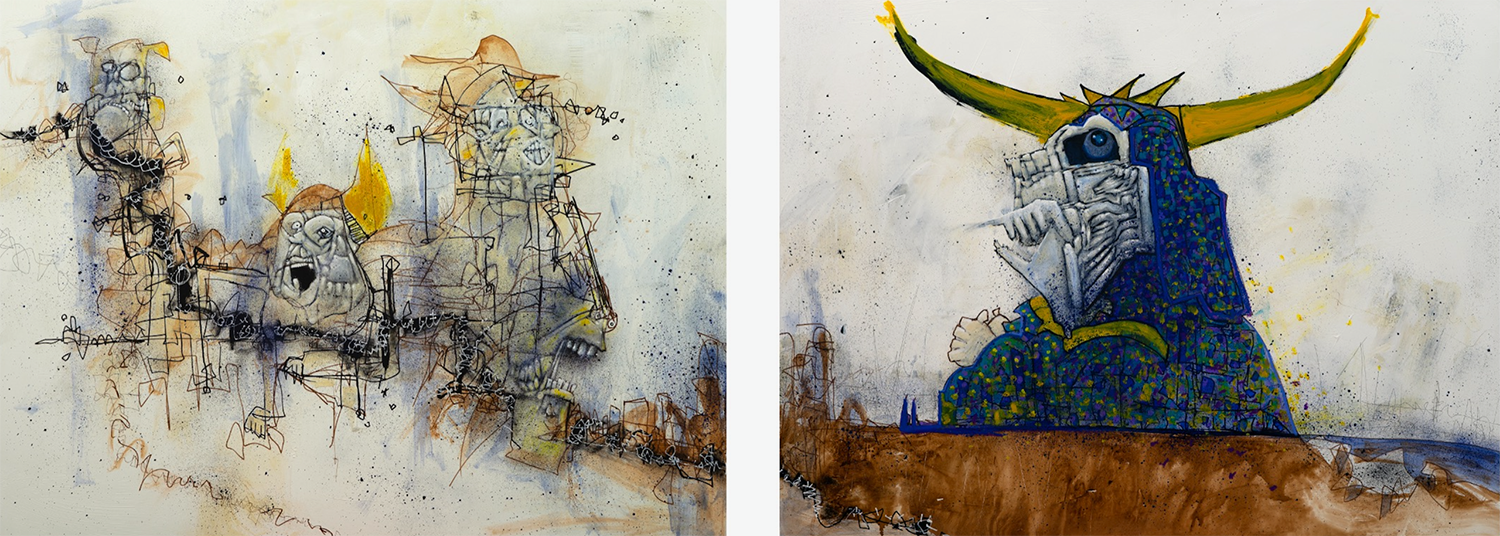 Joey Feldman "Angry Oblivious People" Diptych