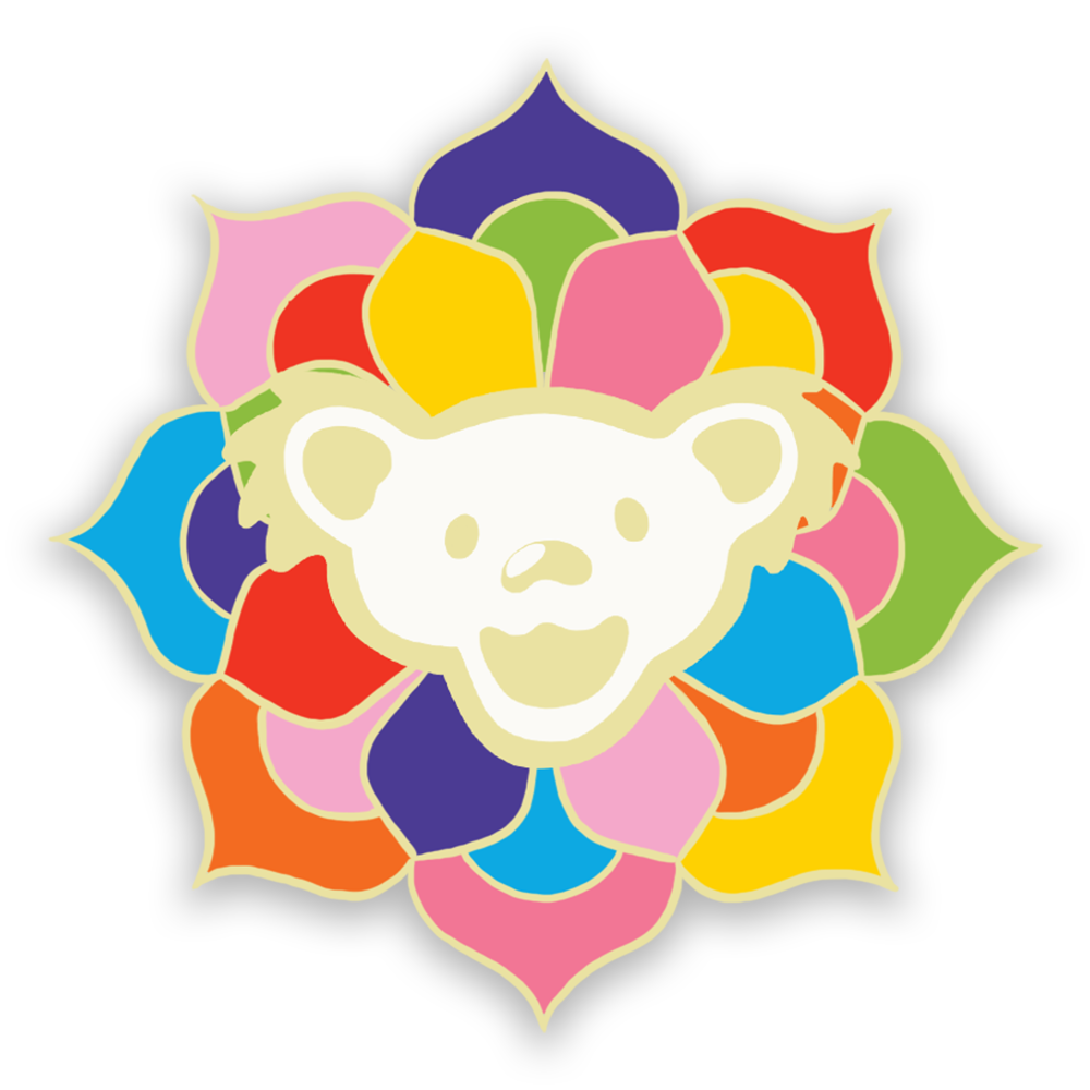 Murugiah "Flower Bear" Antique Gold - Enamel Pin