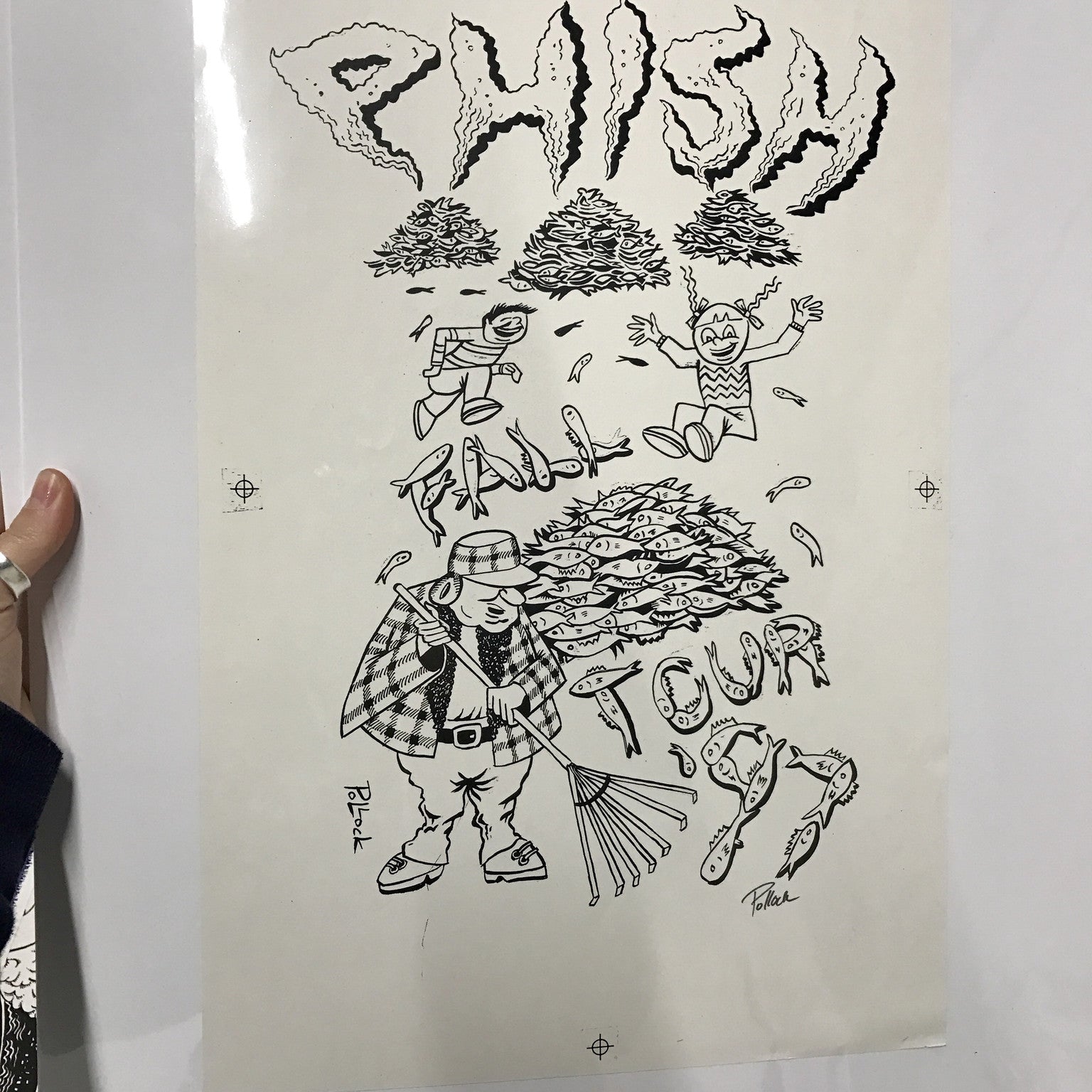 Phish Fall '97 Fish Leaves Shirt Back proof w/ crop marks