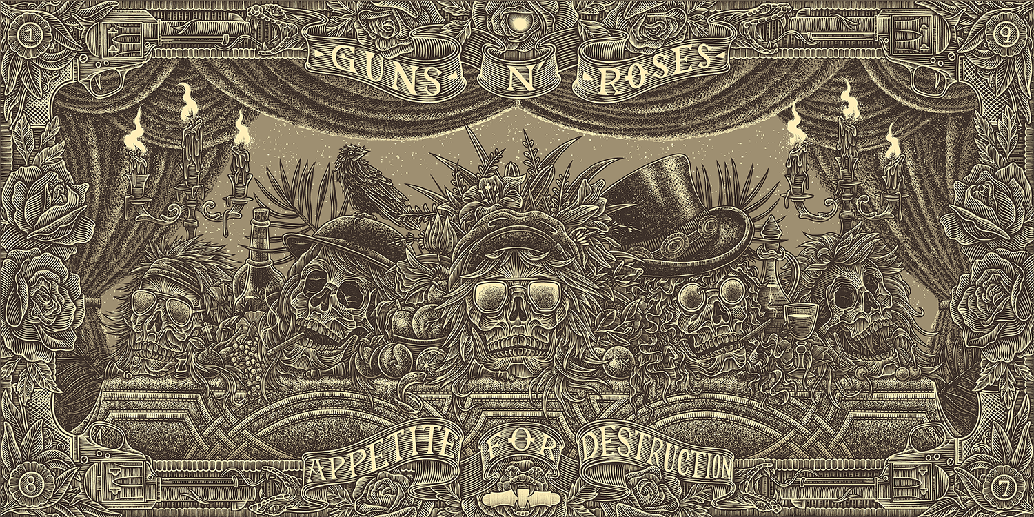 Luke Martin "Guns N' Roses" Line Art