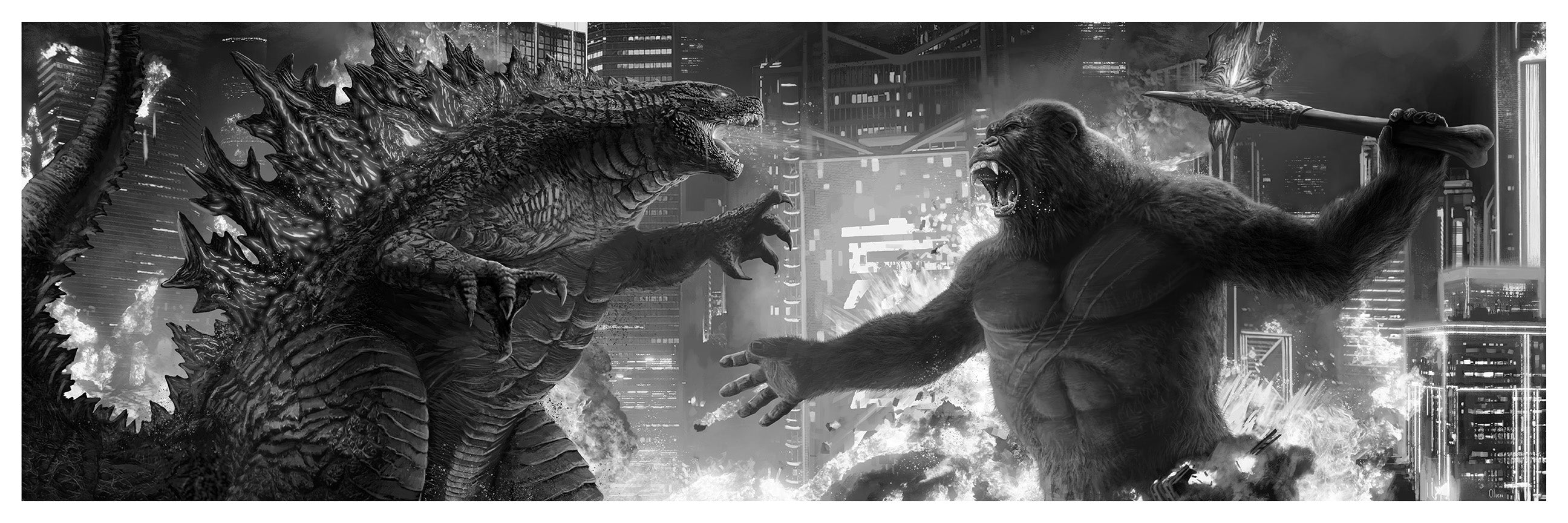 Pablo Olivera "Godzilla vs. Kong" B&W Variant