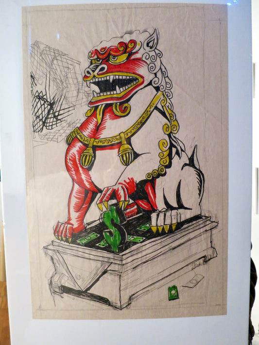 Foo Dog OG Marker & Pencil Sketch