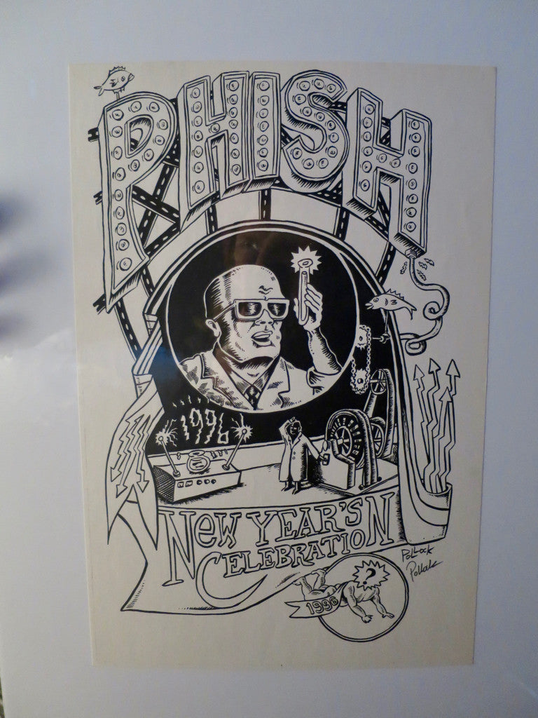 Phish Dr. Pong Lab '95-96 NYE Shirt Graphic Proof - B & W