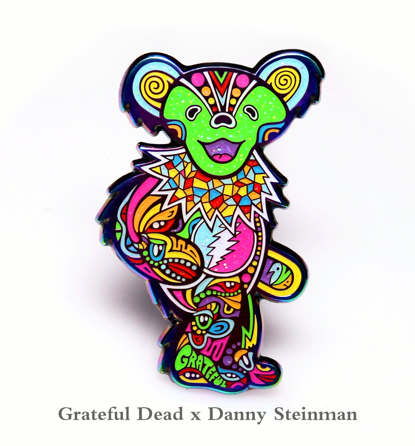 Danny Steinman "Grateful Dead Resident Bear #2" Double Rainbow Pin