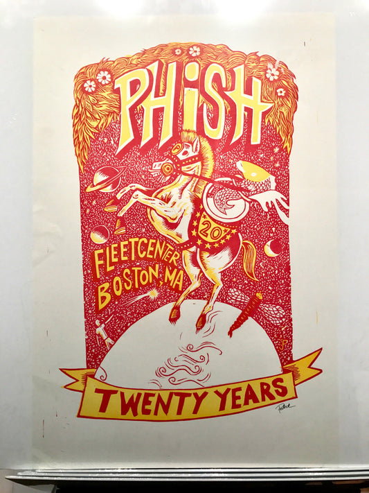 Phish Boston '03 20th Anniversary Red & Yellow Test Print