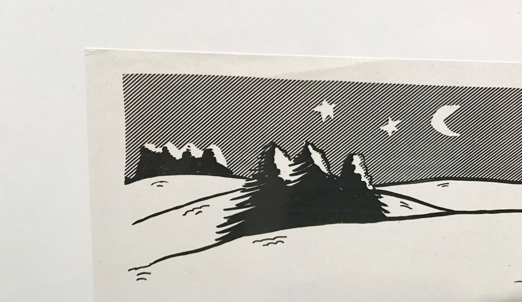 Phish 1990's Seasons Greetings holiday card image (Pond,Snow, Ice house)