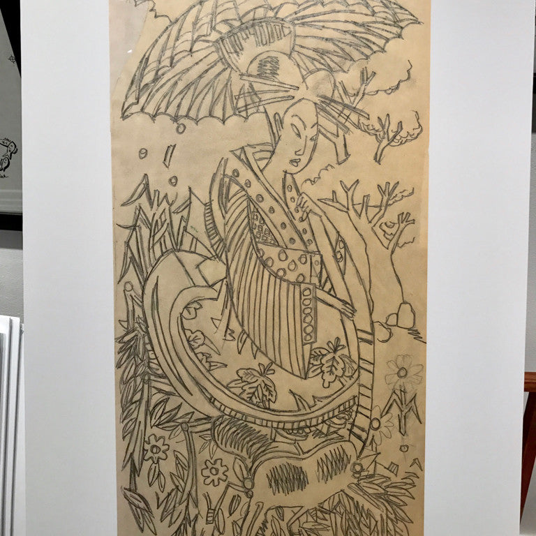 Geisha Beetle OG Transfer Pencil sketch