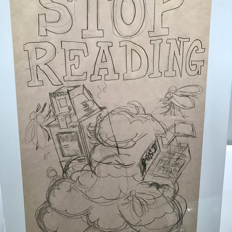 All The Shit That's Fit to Print "Stop Reading" War Newspaper Box OG Concept Sketch