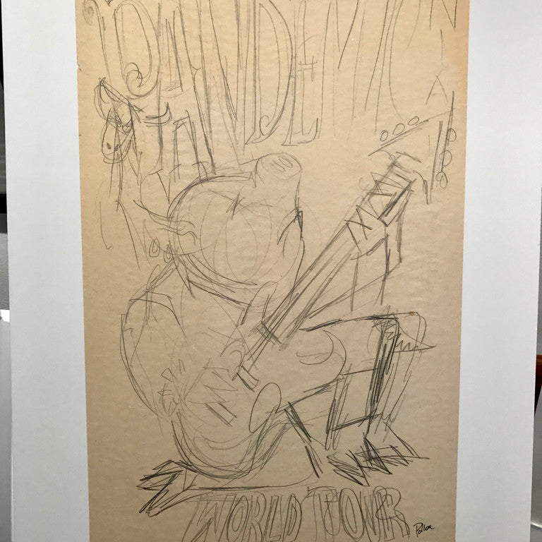 '09 Swine Flu, Pig Guitar Pandemic World Tour OG sketch