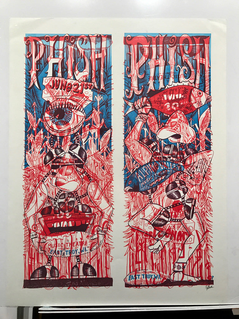Phish Alpine '09 Uncut Red & Blue Test Print - B edgewear
