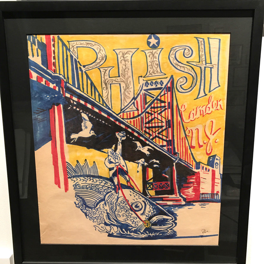 Phish Camden '03 OG Concept Sketch with archival frame