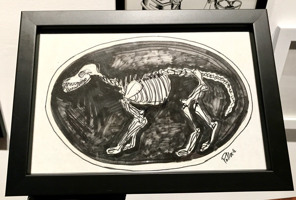 Dog Skeleton OG Pencil & Marker Sketch