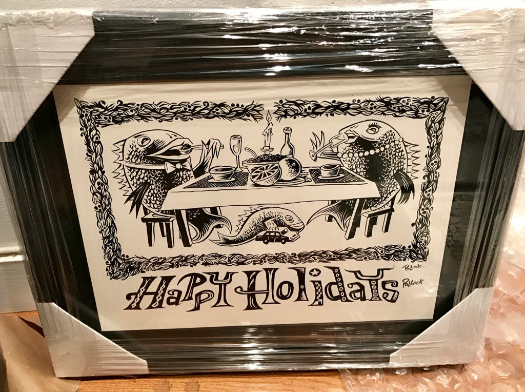 Jim Pollock "Phish 1990s Happy Holidays (also '02 Greeting Card)"  B&W Proof