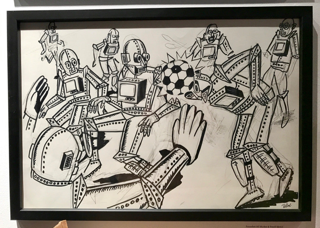 Soccerbot OG Marker & Pencil Sketch