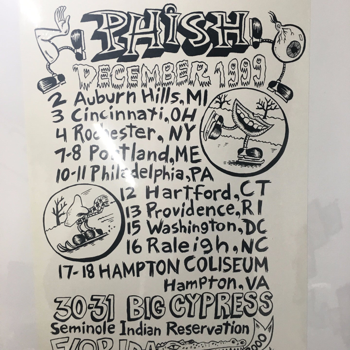 Phish December '99 Tour Shirt back with Cypress date - in progress - B
