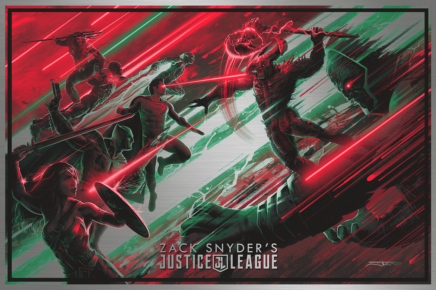 Juan Ramos "Zack Snyder's Justice League" Aluminum Print (Arriving end of June-Shipping Beg of July)