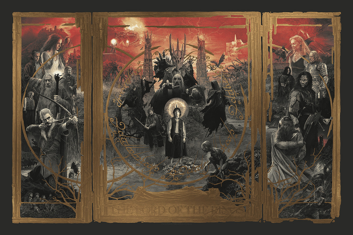 Gabz "The Lord of the Rings Triptych" Gold Foil Variant