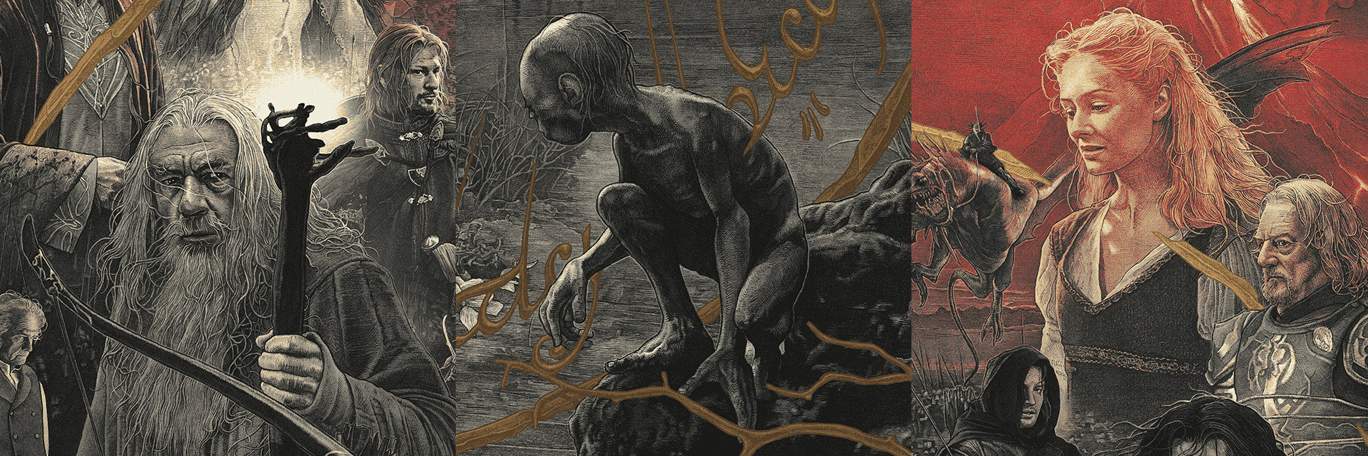 Gabz "The Lord of the Rings Triptych" Gold Foil Variant