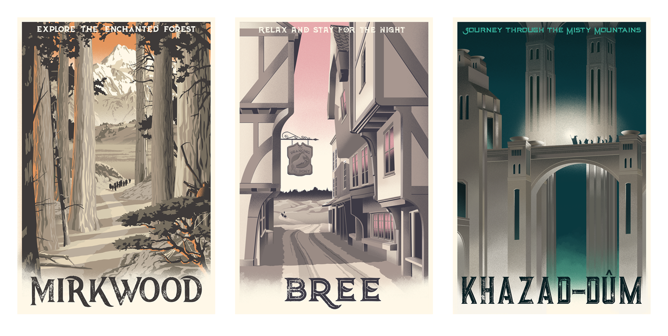 Steve Thomas "The Lord of the Rings Travel Posters" SET