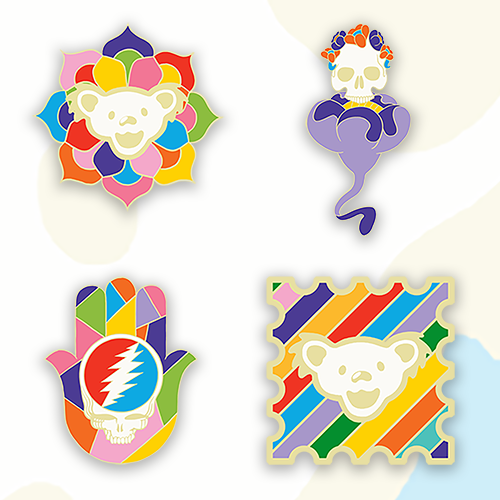 Murugiah "Grateful Dead" Antique Gold - Enamel Pin SET