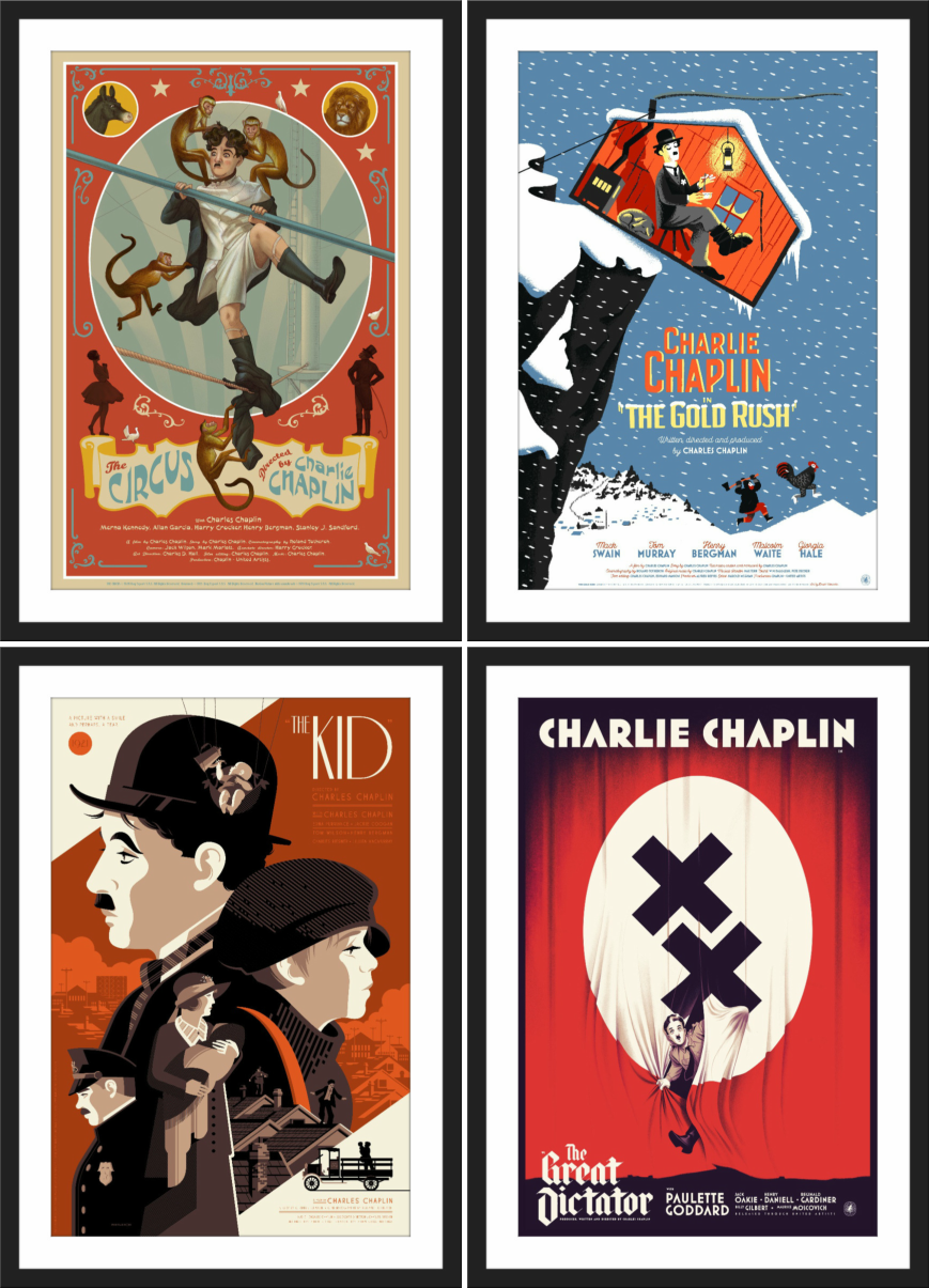 Nautilus Art: The Legacy of Charlie Chaplin Prints - SET OF 4