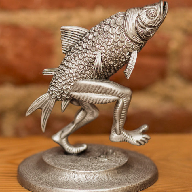 Jim Pollock "Walking Fish" Pewter Statue