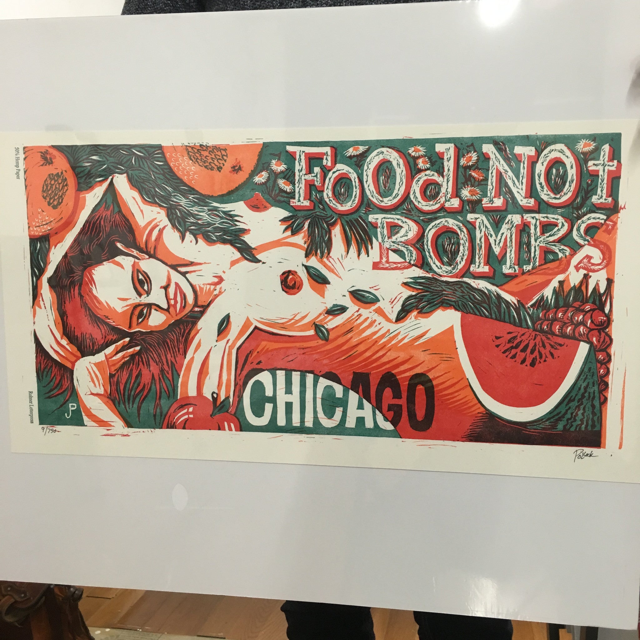Hemp Series #5 - Food Not Bombs - numbered ed print