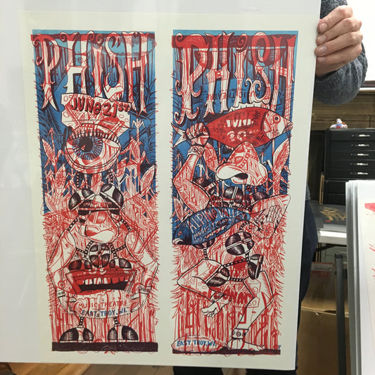 Phish Alpine '09 Uncut Red & Blue Test Print