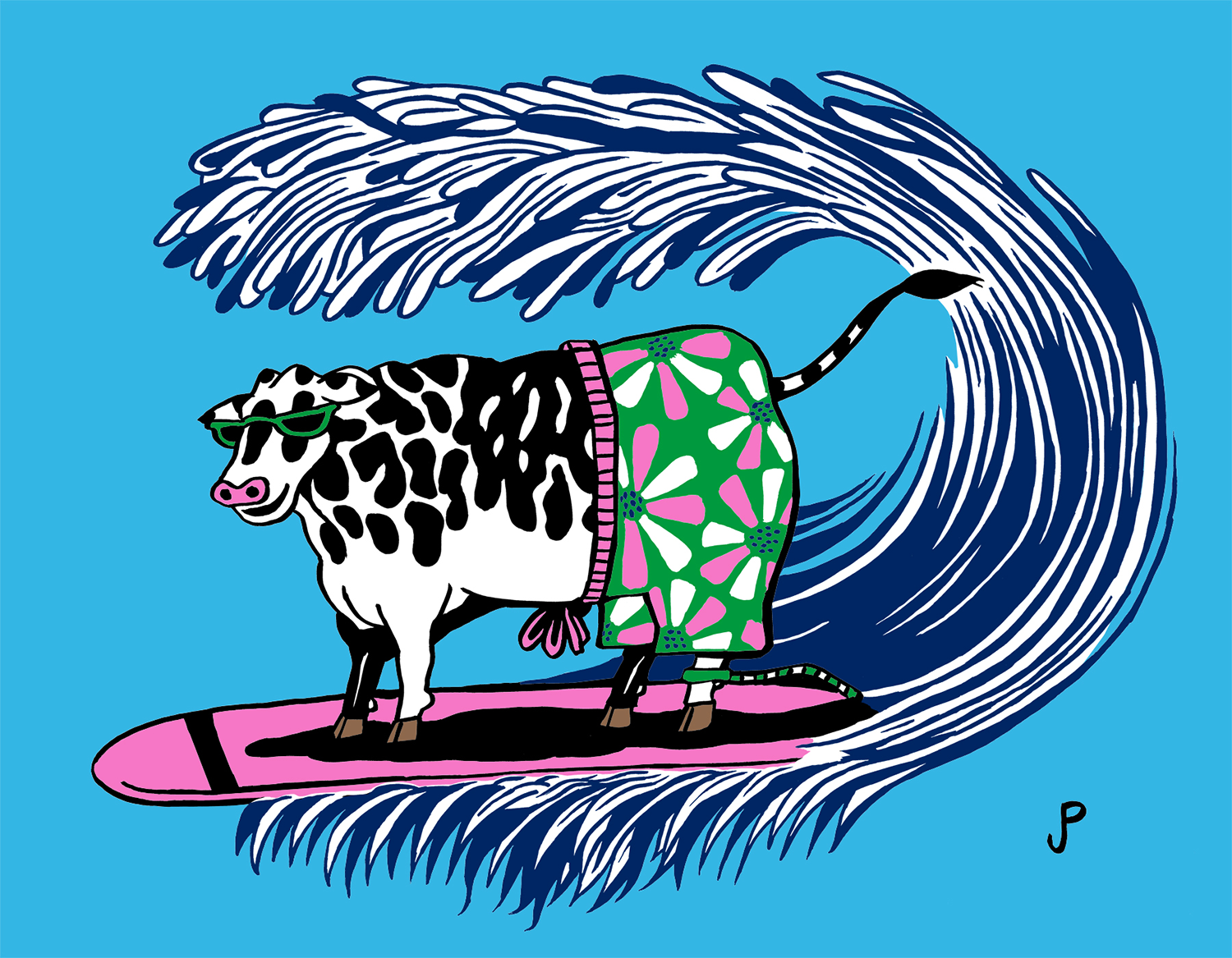 Jim Pollock "Cows on Vacation" Waterwheel Charity Set