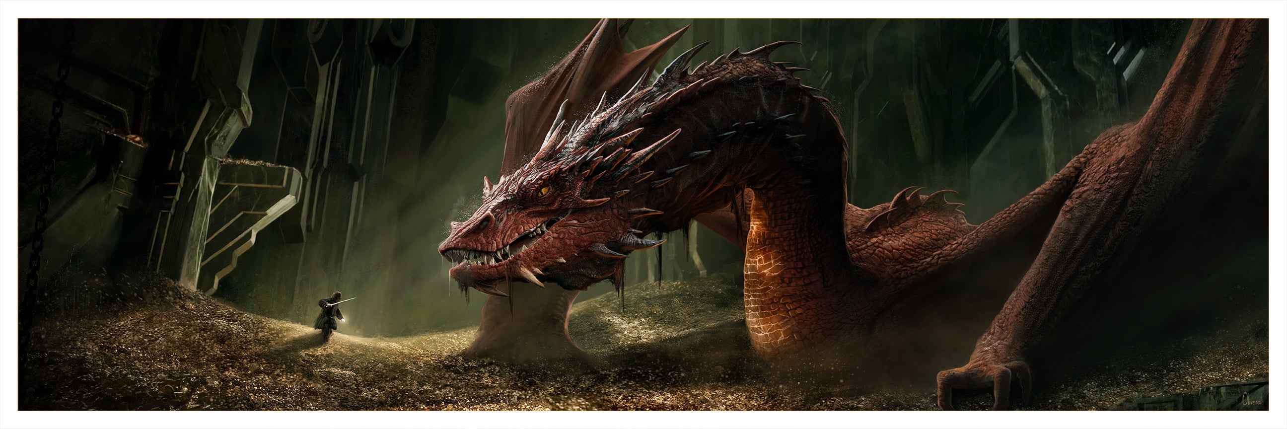 Pablo Olivera "Bilbo vs. Smaug" Art Print Variant