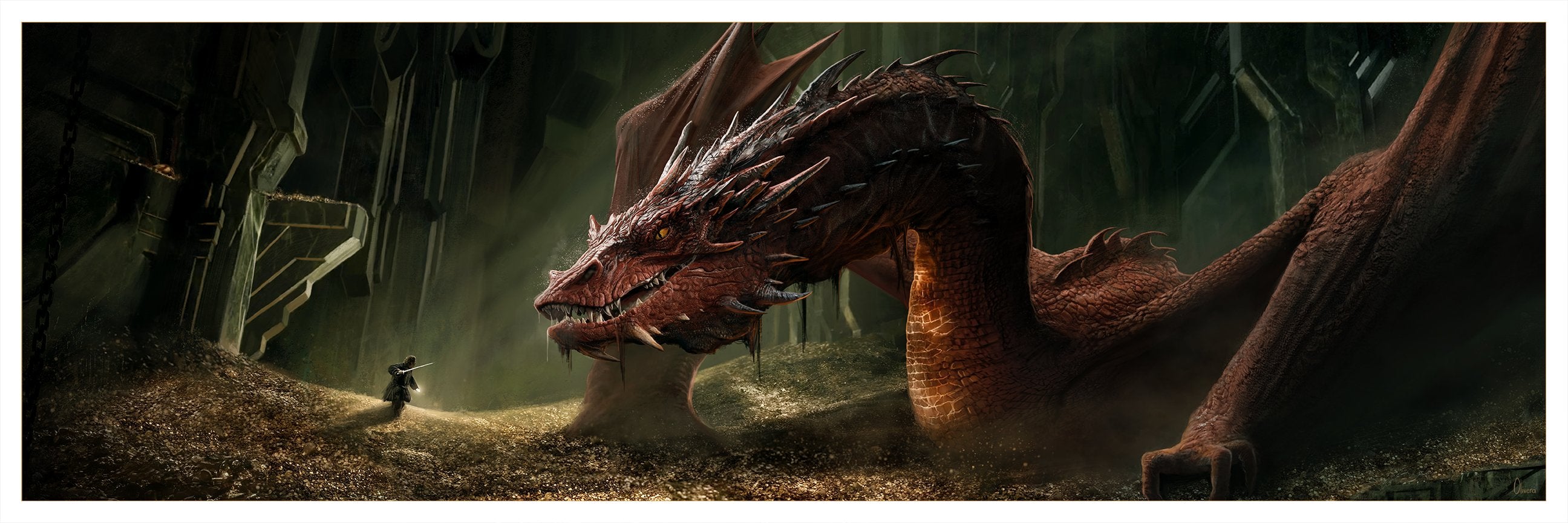 Pablo Olivera "Bilbo vs. Smaug" Art Print - AP