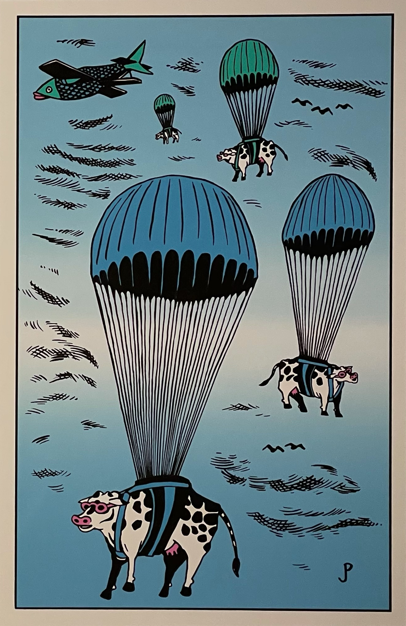 Jim Pollock "Skydiving Cows" Daylight Edition