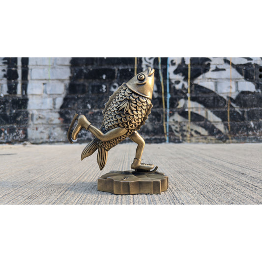 Jim Pollock "Skating Fish" Antique Bronze Variant