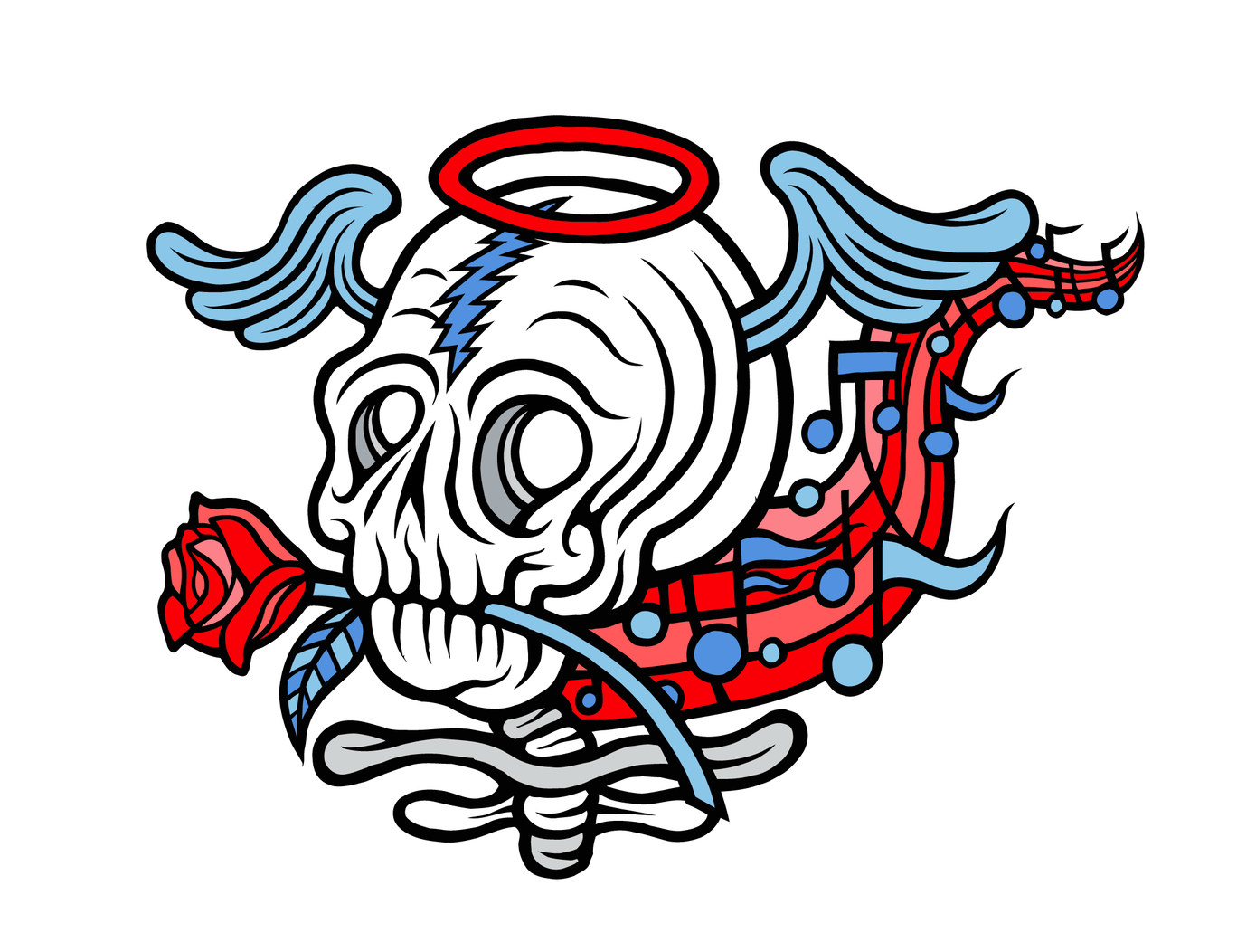 Micah Hughes "The Music Never Stops (Grateful Dead)" 2-Pin Combo