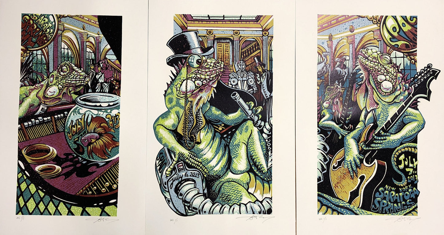 AJ Masthay "SPAC" Triptych - Watercolor Variant