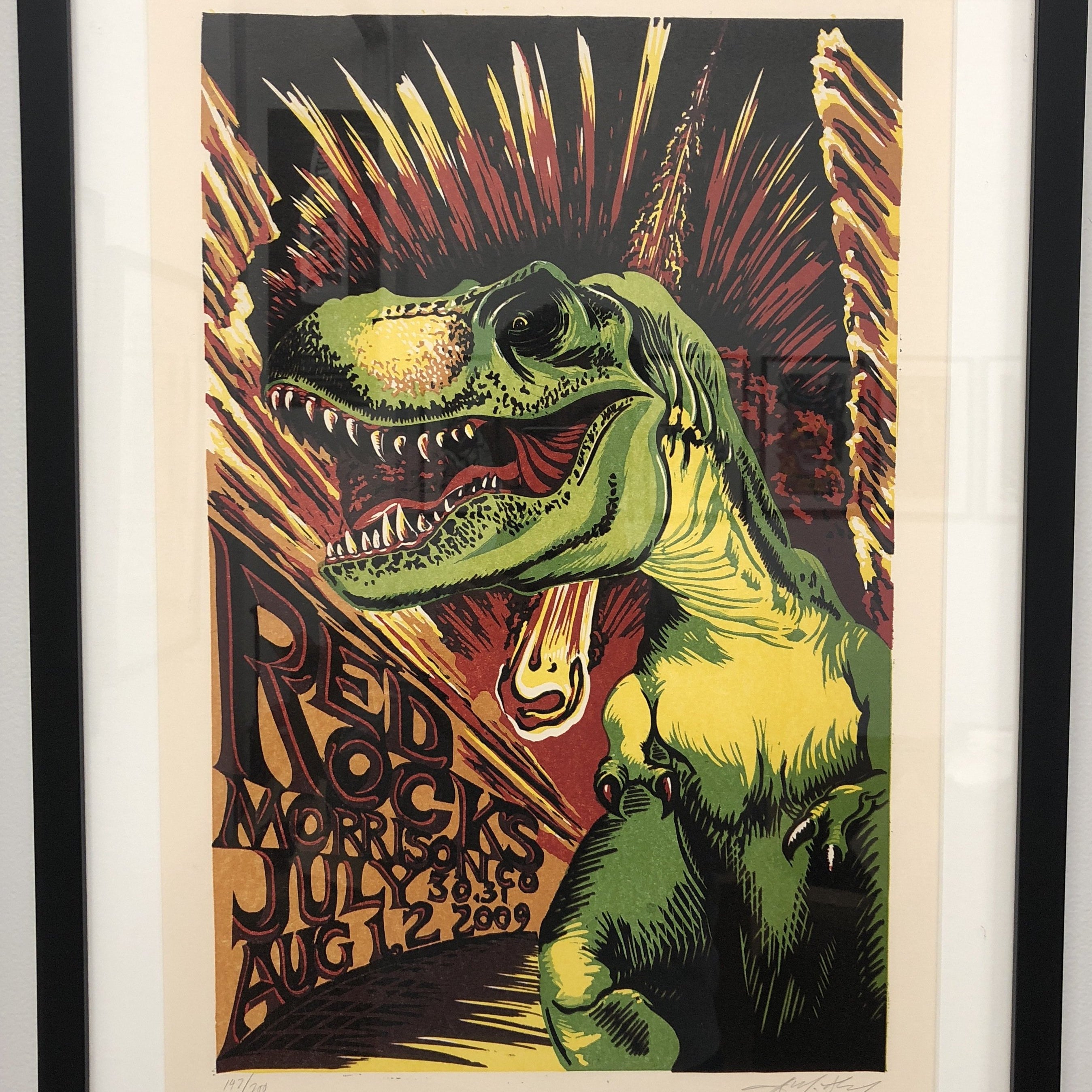 AJ Masthay "Red Rocks T-Rex" - Framed